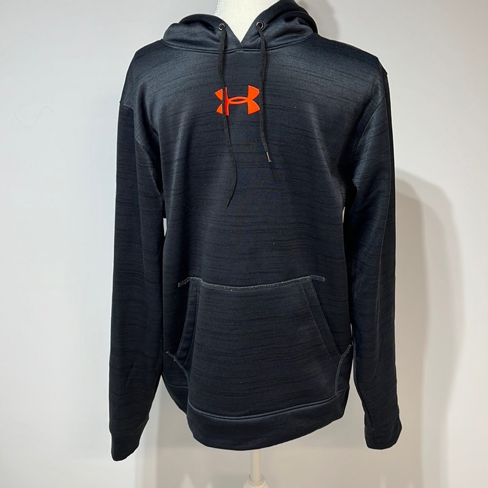 Under Armour Hoodie Sz M Gray Pullover Loose Threadborne Run Cold Gear